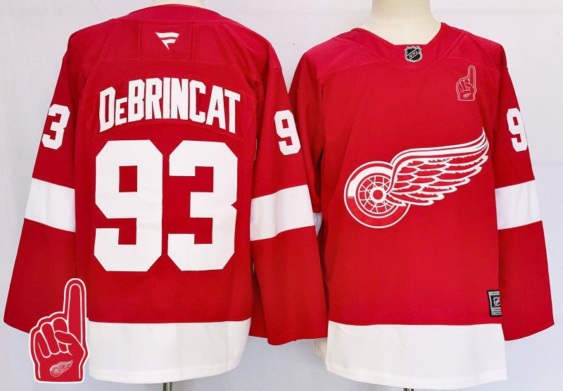 Men Detroit Red Wings #93 Debrincat Red Fanatics 2025 NHL Jersey style 9